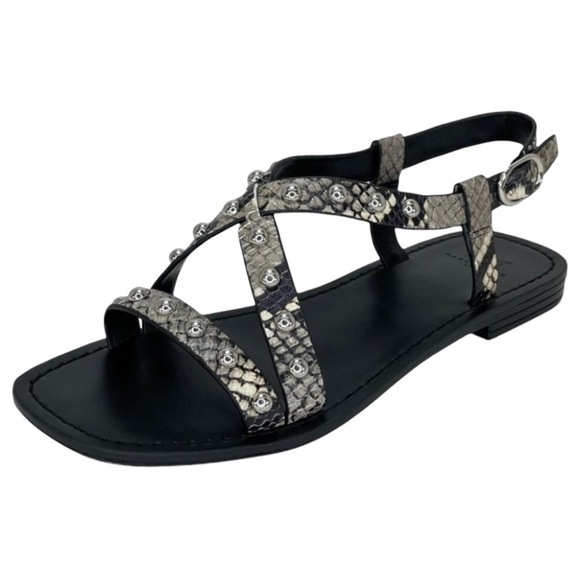 Marc Fisher LTD Fianna2 Snake Print Leather Studded Womens Sandals Size 8M - Picture 1 of 13